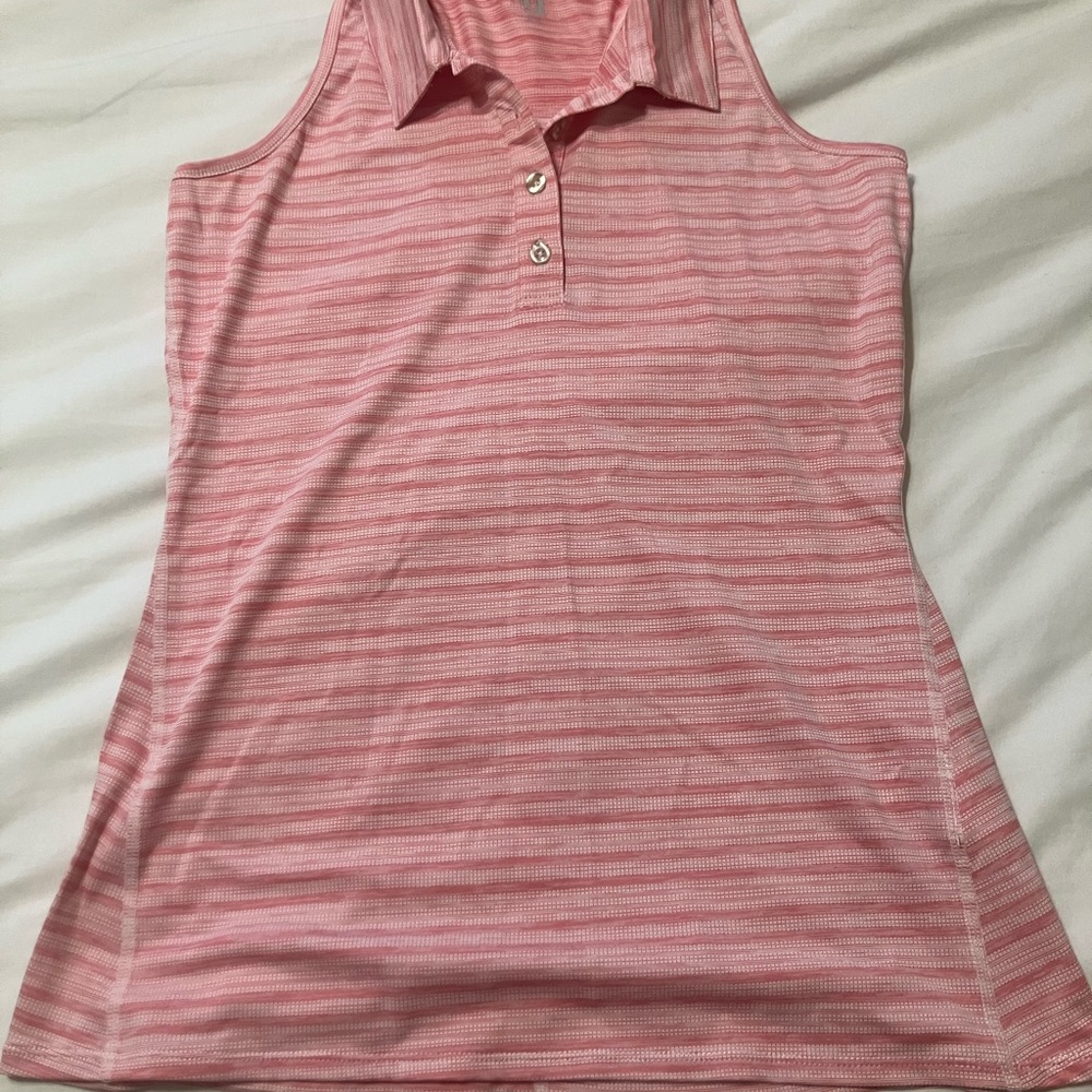 Chic Pink Striped Women's Tank Top